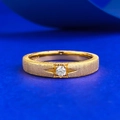 Minimalistischer S925 Sterling Silber Ring in Mattgold mit zentralem Zirkonia-Sternbesatz - US 5 / Gebürstetes Gold