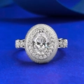 Vintage S925 sterling zilveren ring met ovale steen en geborstelde metalen textuur - US 5 / Geborsteld Zilver