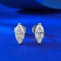 Klassische S925 Silber Marquis-Schliff Ohrstecker mit klaren funkelnden Edelsteinen - Marquise Ohrstecker (E588) / 925er Silber