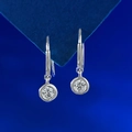 Elegant S925 sterling silver drop earrings with brilliant round cut cubic zirconia stones - 925 Silver / Platinum