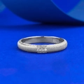 Vintage S925 sterling silver brushed ring featuring three rows of zircon stones - US 5 / Silver Brushed Style