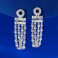 Eleganti orecchini a nappa in argento S925 con forme geometriche e zirconi scintillanti - Stile Nappa Acchiappasogni (E555) / Argento 925 / Argento