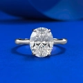 S925 sterling zilveren ring met ovale witte steen en bamboe textuur band design - US 5 / Zilver (Witte Zirconia)