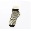 Calzini a rete neri a maglie larghe con bordo elastico su sfondo bianco pulito - Taglia unica / Nero (Rete Completa - Punta Rinforzata)