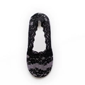 Eleganti calzini invisibili in pizzo nero da donna con motivi floreali all'uncinetto - Taglia unica / Nero