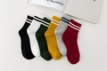 Pack de 6 pares de calcetines de algodón para mujer con rayas dobles clásicas - Talla única / Colores Surtidos