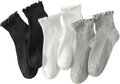 Dreierpack gerippte Socken mit Rüschensaum in den Farben Schwarz, Weiß und Grau - Einheitsgröße / Sonderfarbe Eins (Nicht vorrätig)