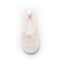 Elegante hautfarbene unsichtbare Söckchen aus Spitze mit floralem Muster und Wellenrand - Einheitsgröße / Rosa