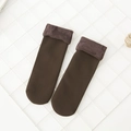 Dicke warme dunkelbraune Thermo-Bodensocken mit weichem Fleece-Futter für den Winter - Einheitsgröße / Kaffeebraun