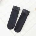 Chaussettes thermiques noires épaisses avec doublure en polaire grise pour l'hiver - Taille unique / Bleu marine