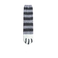 Fuzzy coral fleece cat paw socks with grey and black stripes for winter warmth - One Size / Grey Striped