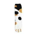 Calico cat paw pattern coral fleece socks in warm thickened fuzzy plush material - One Size / Black Polka Dot