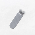 Calcetines de estilo japonés azul polvoriento con borde de encaje y textura acanalada - Gris claro