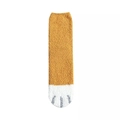 Ginger yellow coral fleece cat paw socks with thick plush lining for winter warmth - One Size / Ginger Yellow