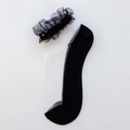 Calzini in pizzo con tulle nero decorato con motivi di stelle e lune dorate - Taglia unica / Nero