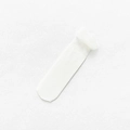 White Japanese style velvet socks with sweet lace trim and subtle vertical stripes - Bright White