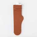Chaussettes plissées marron caramel en coton velours côtelé au style coréen moderne - Taille unique / Rouge Rouille