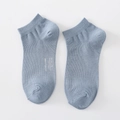 Calcetines tobilleros de algodón azul claro para hombre con estampado blanco moderno - Talla única / Azul