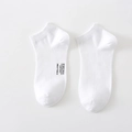 Calcetines invisibles blancos de algodón con letras negras y puños acanalados suaves - Talla única / Blanco