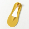 Seamless yellow ice silk no-show liner socks with invisible raw-cut edges for women - One Size / Ginger Yellow