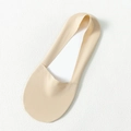 Seamless beige ice silk no-show socks with raw cut edges for low-cut shoes - One Size / Light Skin