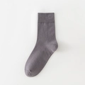 Men's premium combed cotton crew sock in charcoal grey with wide ribbed cuffs - One Size / Dark Gray