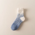 Calze invernali in pile corallo azzurre e beige per un comfort termico accogliente - Taglia unica / Blu