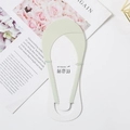 Light green seamless ice silk invisible boat socks with wavy lace edges on card - One Size / Green