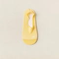 Breathable bright yellow ice silk invisible liner socks with non-slip silicone and logo - One Size / Yellow