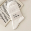 Cozy soft knit white crew socks for women with elegant paper waist seal packaging - One Size / Moonlight White