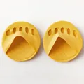 Bright yellow half-toe socks with non-slip honeycomb pattern and elastic knit fabric - One Size / Turmeric