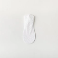 Women's elegant white floral lace boat socks with breathable mesh for summer wear - One Size / White