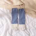 Cozy blue cat paw coral fleece socks featuring soft plush texture and embroidery - 35-43 / Plain Blue