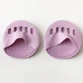 Purple ice silk five-toe half-palm socks with non-slip honeycomb sole for high heels - One Size / Light Purple