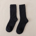 Calze calde in pile di corallo nero con consistenza morbida e spessa per l'inverno - Taglia unica / Nero