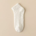 Calcetines de forro polar coral blanco con suela antideslizante y felpa térmica - Talla única / Blanco