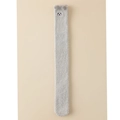 Thick light gray coral fleece over-knee socks featuring cute cartoon bear ear embroidery - One Size / Gray