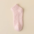 Calcetines de casa de forro polar coral rosa para mujer con suela antideslizante - Talla única / Rosa