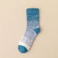 Zachte herensokken van koraalvlies met een blauw-wit kleurverloop voor de winter - Eén maat / Blauw