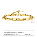 Dettagli della catena barbazzale in acciaio inossidabile placcato oro 18K da 6,5 mm - Bracciale / Oro