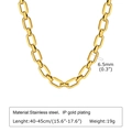 Dettaglio della catena a croce piatta in acciaio inossidabile dorato da 6,5 mm con dati - Collana / Oro