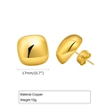 18K gold plated square geometric copper stud earrings with high polished mirror finish - Gold