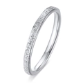 Minimalist silver stainless steel ring featuring a frosted finish and polished inner band - US Size 5 / Steel