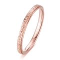 Minimalist rose gold stainless steel ring with frosted sand finish and polished surface - US Size 4 / Rose Gold