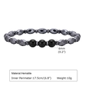 Minimalist hematite beaded bracelet featuring faceted grey stones and black round beads - Black