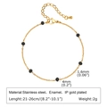 Größentabelle für goldene Edelstahl-Fußkette mit 4mm Emaille-Perlen und 1,6mm Kettenbreite - Gold Schwarz Perle Stil (172)