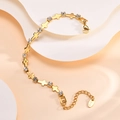 Detail of 18K gold bracelet featuring cross charms and sparkling zircon stones - Cross Style (02)