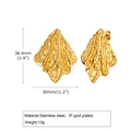 Details mit Maßen von 36,4mm für diese vergoldeten Edelstahl-Ohrringe mit Knitteroptik - Gold