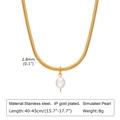 Détails de la chaîne serpent dorée 2,8mm en acier inoxydable avec perle et dimensions - Style Chaîne Serpent Fine Perle Ronde (NC-881G01)