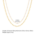 Detailansicht der goldene Layering-Halskette mit Perle und Maßen der Gliederkette - Gold
